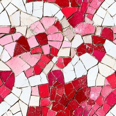 Red Pink Mosaic Heart Pattern