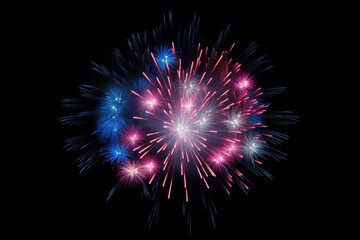 Colorful fireworks on black background