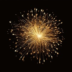 Obraz premium Colorful fireworks on black background