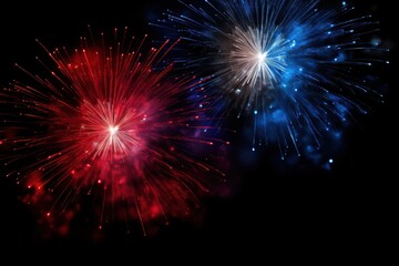 Fototapeta premium Colorful fireworks on black background