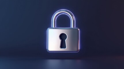 3D Shiny Padlock: Security and Encryption Symbol