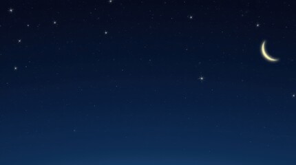 Naklejka premium Starry Night Sky with Constellations and Crescent Moon