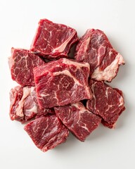 Obraz premium Raw beef chuck roast on white background