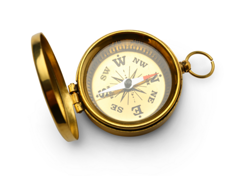 Golden vintage compass