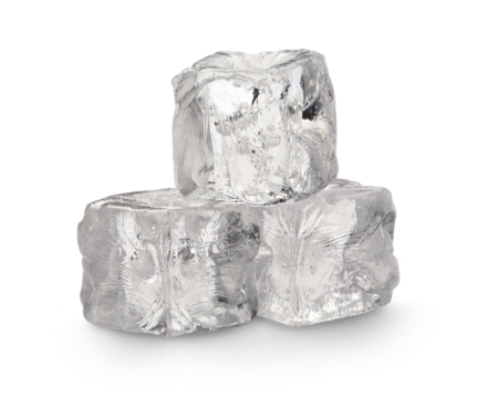 Ice cubes on white background