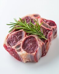 Obraz premium Raw beef shank on white background