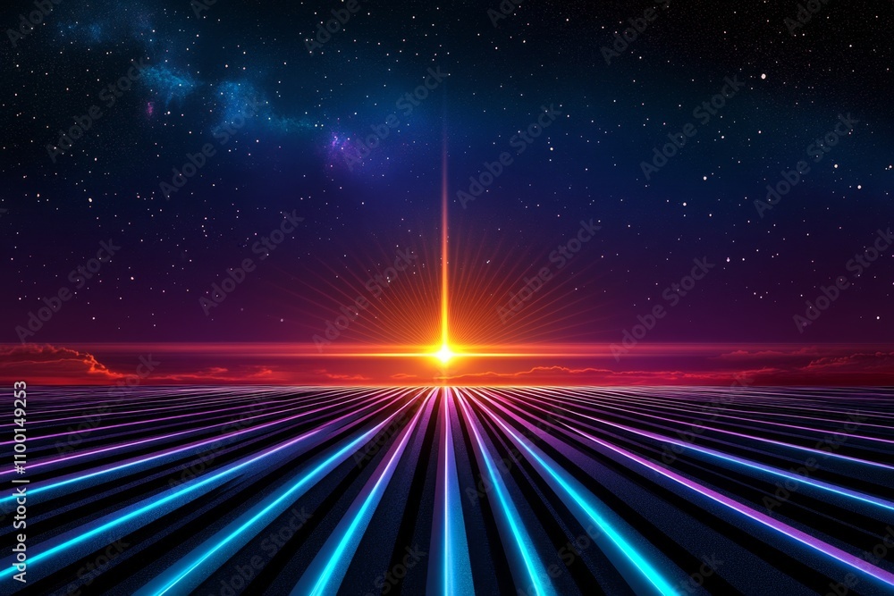 Poster A flat design showing an X-Y axis grid with a glowing point at the intersection