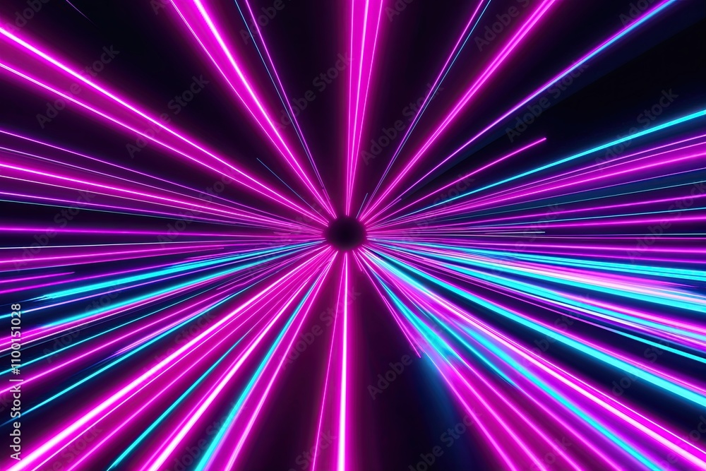 Poster vibrant pulsating neon abstract design