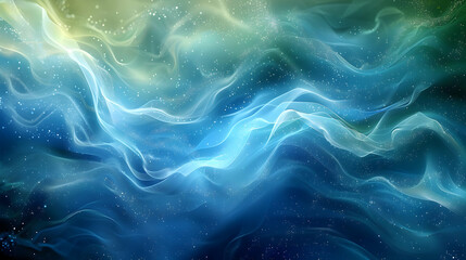 Obraz premium Abstract Background with Blue and Green Swirls and White Specks