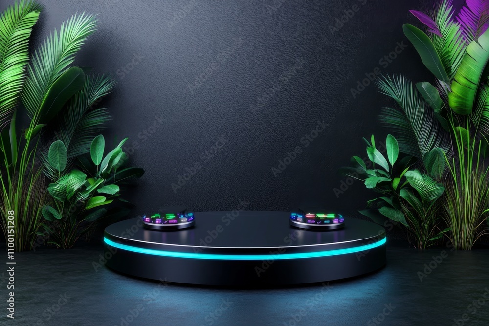 Poster a futuristic 3d illustration of a smart home automation interface, with holographic controls floatin