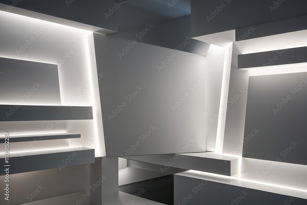 Poster dynamic three-dimensional background design for presentations with smooth white features and artisti