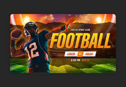 Sport Video Thumbnail Layout with Orange Gradient Accents