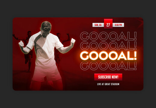 Sport Video Thumbnail Layout with Red Gradient Accents
