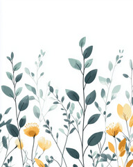 Minimalist Floral Background Elegant Botanical Design