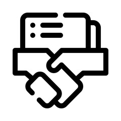 Handshake Agreement line icon