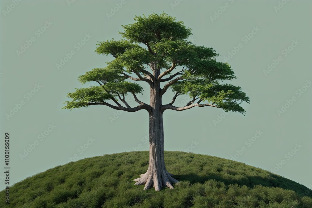 Aufkleber three-dimensional tree representation from an elevated perspective for innovative compositions and a