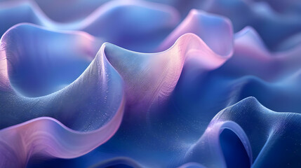 Obraz premium Abstract 3D Background - Wavy, Shiny, Purple, Blue