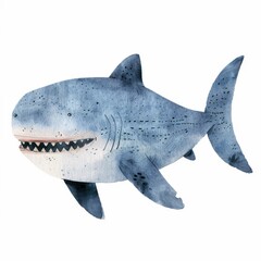 Fototapeta premium A whimsical illustration of a shark swimming, showcasing its unique features and vibrant colors.