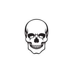 A human skull silhouette vector illustration design in white background.