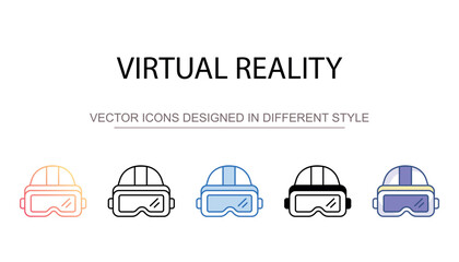 Fototapeta premium Virtual Reality icon design with white background stock illustration