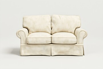 Fototapeta premium Elegant Cream Sofa with Plush Cushions and Traditional Design for Cozy Living Rooms and Stylish Interiors