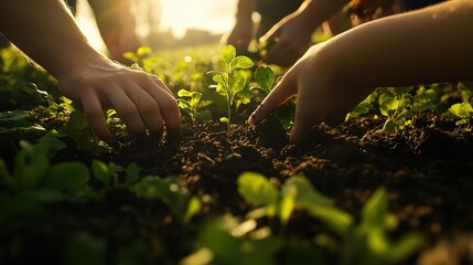 Fototapeta premium planting trees