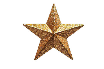 A dazzling, three-dimensional gold star with sharp points.