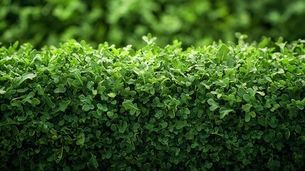 Obraz premium Lush green hedge close-up: vibrant natural foliage texture for garden design