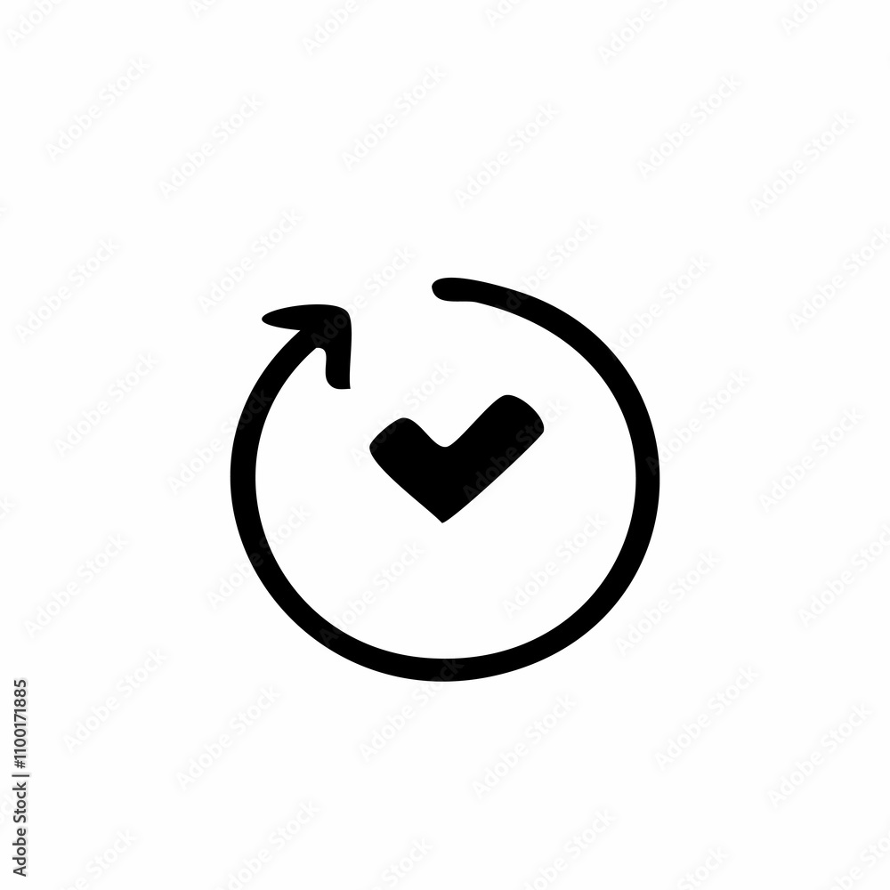 Aufkleber minimalist repeat icon - loop, cycle, and recurring symbol in line art