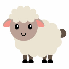 carton cute sheep vector icon on white background