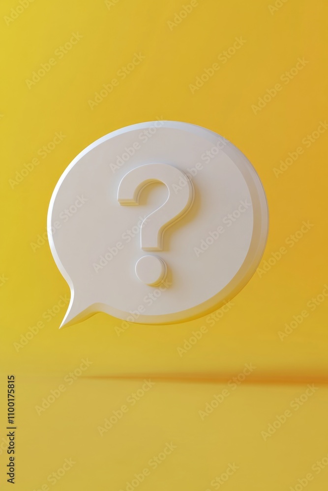 Aufkleber a simple illustration of a white speech bubble with a question mark inside, often used to convey cur