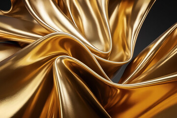 Tela dorada haciendo formas capricosas. Generado con IA