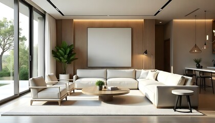 Fototapeta premium modern living room with furniture