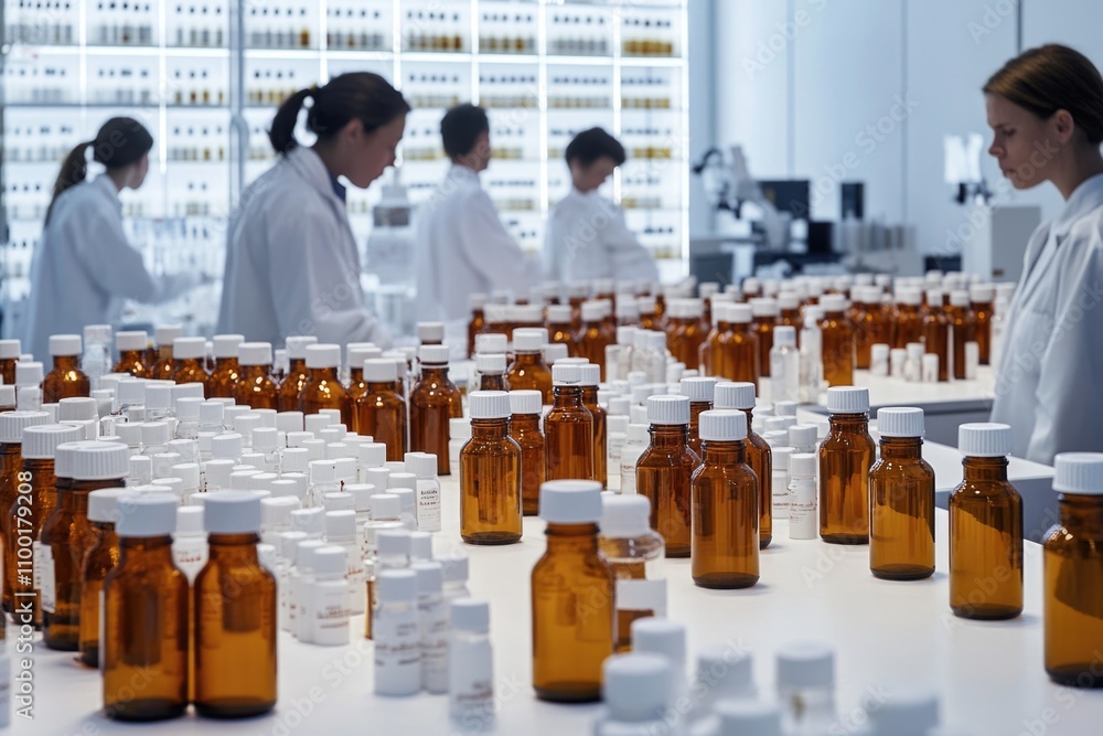 Poster a group of people gathered around a table filled with various types of bottles, suitable for use in 