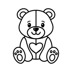 Cute Teddy Bear Toy With Valentine Heart Coloring Book For Children