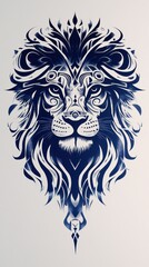 Abstract Tribal Design of a Lions Head