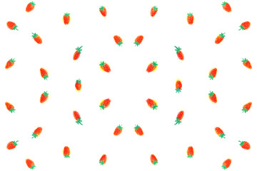 赤いいちご模様のデザイン　可愛いイラスト　背景　　壁紙