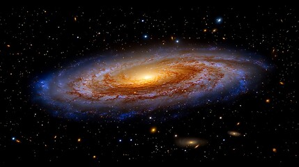 Fototapeta premium A hyper-realistic depiction of a spiraling galaxy in deep space, captured in 4K resolution.