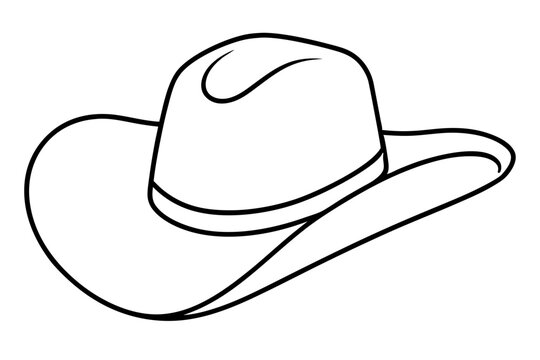 recommend clip art: Cowboy Hat line art, Cowgirl and Cowboy Hat vector illustration