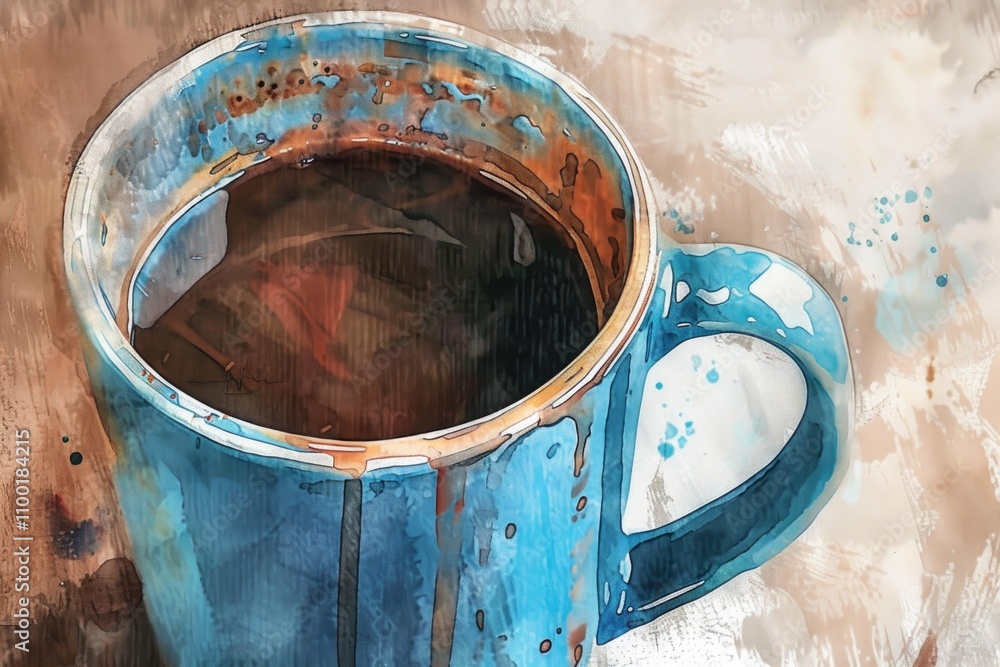 Poster a simple cup of coffee sits on a table, ready to be enjoyed