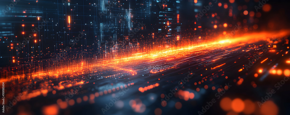Poster abstract digital data stream visualization