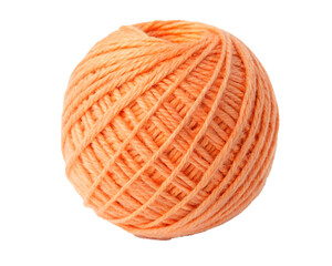 Fototapeta premium Sphere with orange cotton thread isolated on transparent background