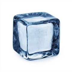 Obraz premium Ice cube illustration cooling element in 3D plasticine style isolated on white background