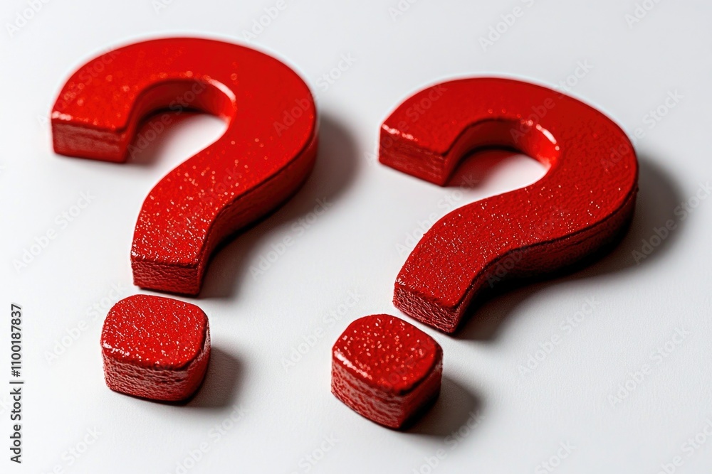 Aufkleber two red question marks on a white background