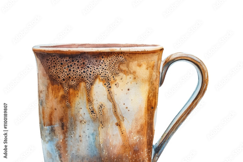 Poster A single serving of coffee in a cup, placed on a table with a simple background