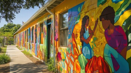 Fototapeta premium Art and creativity in community revitalization, Reflecting cultural renewal, photography style