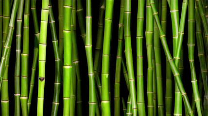 Fototapeta premium Lush green bamboo stalks against a transparent background