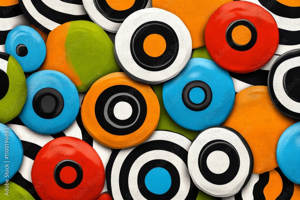 Poster A simple geometric design featuring concentric circles around an axis, symbolizing rotation