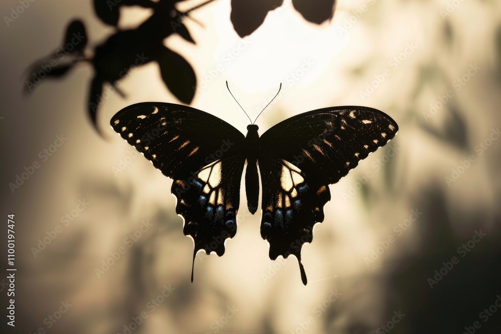 Aufkleber a colorful butterfly perched on the edge of a tree branch, enjoying the view