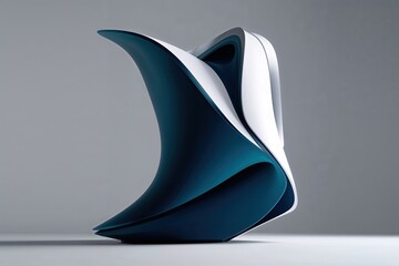 Fototapeta premium Sleek Futuristic 3D Art with Dynamic Form and Innovative Design